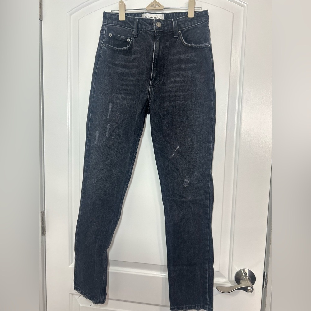 Reformation Women's Julia crop high cigarette Black Jean size 26 denim chic 90s - Picture 5 of 15